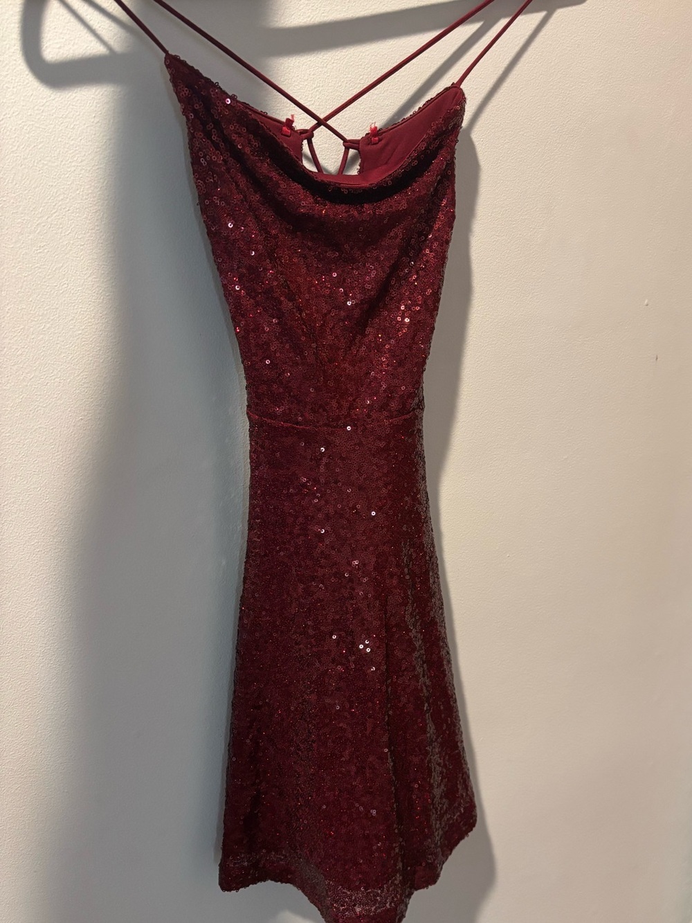 Windsor Women’s Red Sparkle Lace Up Dress